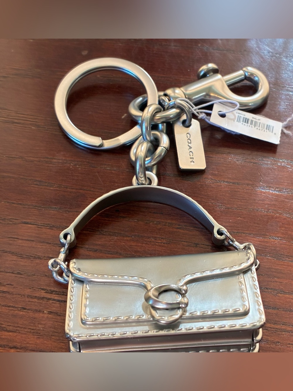 COACH Silver Tabby Purse Charm